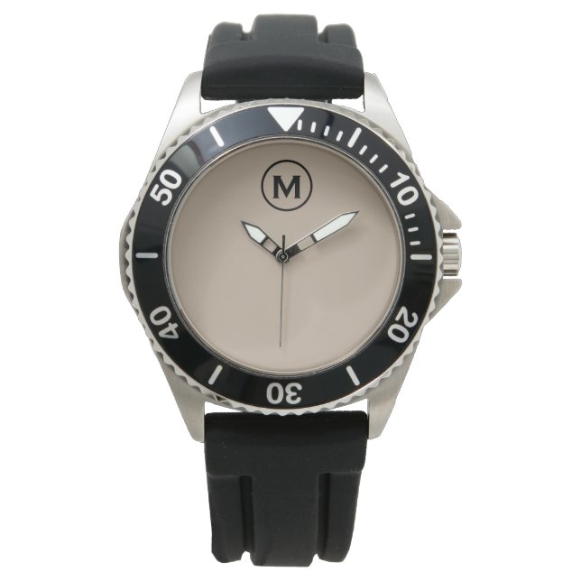Modernes Minimalistisches Monogramm Armbanduhr (Vorderseite)