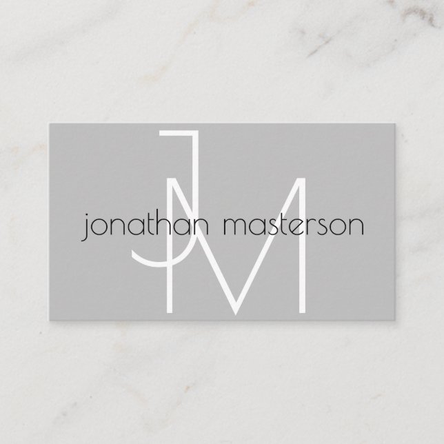 Modernes Minimalistisches Monogramm beruflich Visitenkarte (Vorderseite)