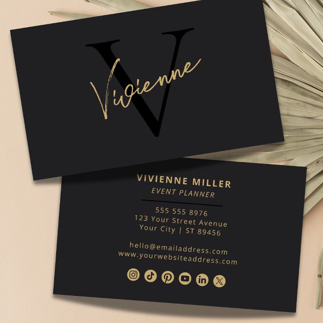 Modernes Minimalistisches Monogramm Berufliches Ma Visitenkarte (Von Creator hochgeladen)