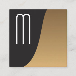 Modernes Minimalistisches Monogramm   Color Block  Quadratische Visitenkarte