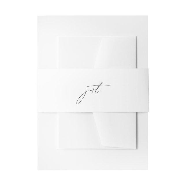 Modernes Minimalistisches Monogramm Einladungsbanderole (Vorderseite Beispiel)