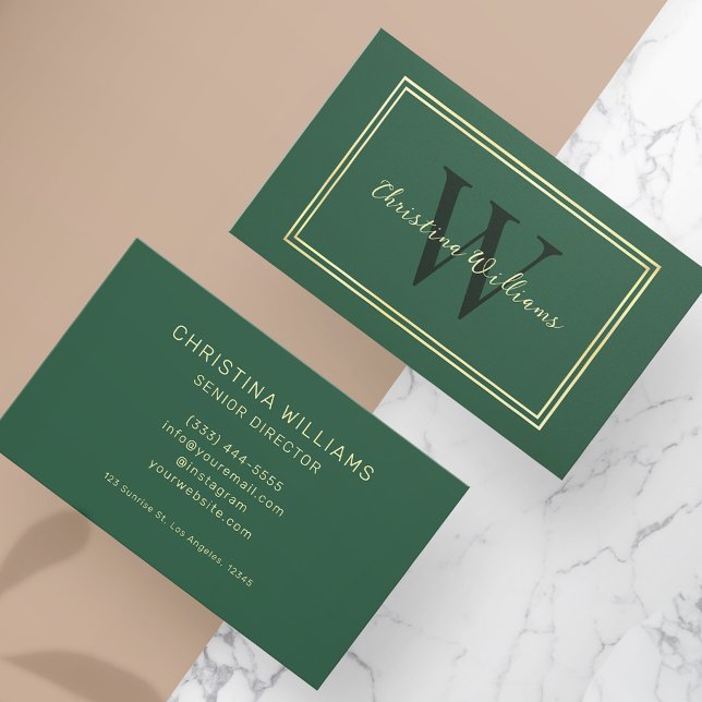 Modernes, Minimalistisches Monogramm-Elegant Visitenkarte (Modern Minimalist Unique Simple Monogram Elegant Business Card)