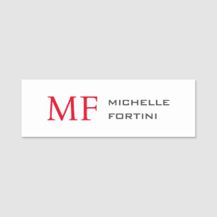 Modernes Minimalistisches Monogramm Erstweises Sch Namensschild