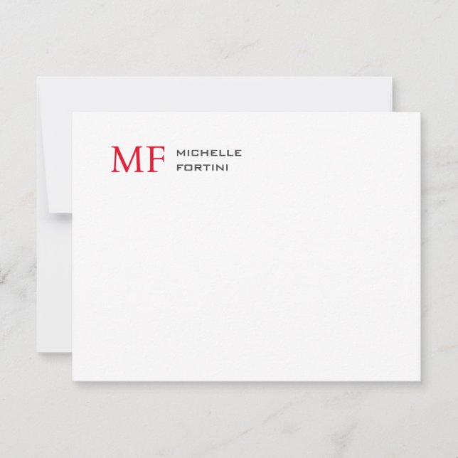 Modernes Minimalistisches Monogramm Erstweises Sch RSVP Karte (Vorderseite)