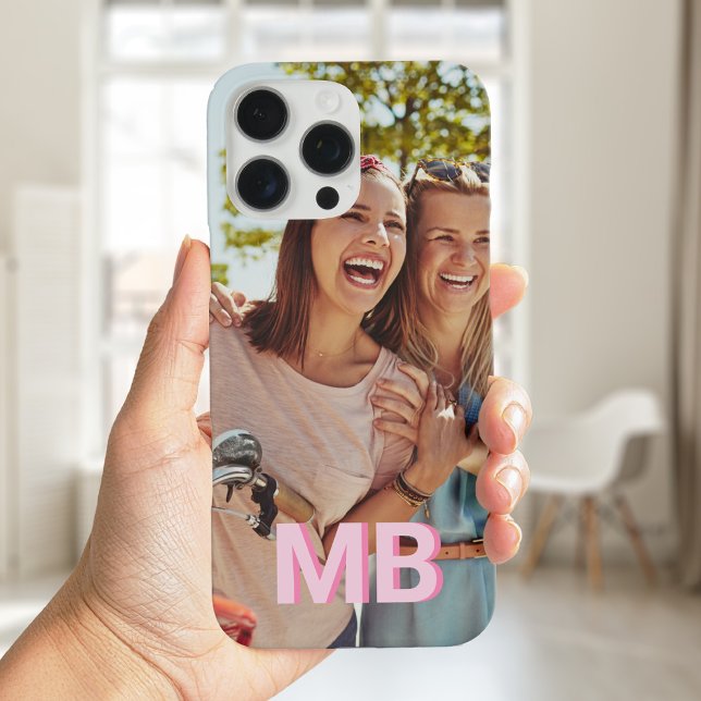 Modernes Minimalistisches Monogramm-Foto iPhone 16 Pro Max Hülle (Von Creator hochgeladen)
