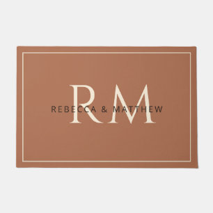 Modernes minimalistisches Monogramm für Paare Fußmatte