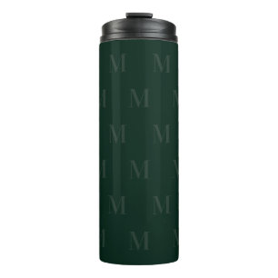 Modernes Minimalistisches Monogramm für Tiefwald Thermosbecher
