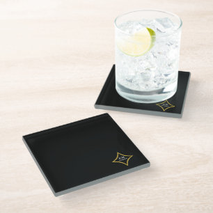 Modernes minimalistisches Monogramm Glasuntersetzer