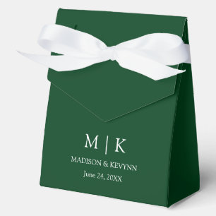 Modernes Minimalistisches Monogramm Hochzeitsgrün Geschenkschachtel