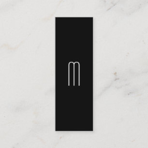 Modernes Minimalistisches Monogramm in Schwarz Mini Visitenkarte