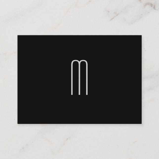 Modernes Minimalistisches Monogramm in Schwarz Visitenkarte (Vorderseite)