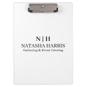 Modernes minimalistisches Monogramm-Logo-Clip Klemmbrett