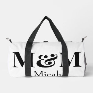 Modernes minimalistisches Monogramm Luxus Elegant Duffle Bag