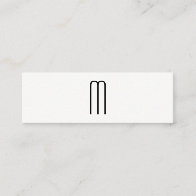 Modernes Minimalistisches Monogramm Mini Visitenkarte (Vorderseite)