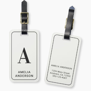Modernes minimalistisches Monogramm mit Namen - El Gepäckanhänger
