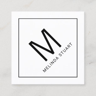 Modernes Minimalistisches Monogramm mit Qr-Quadrat Quadratische Visitenkarte