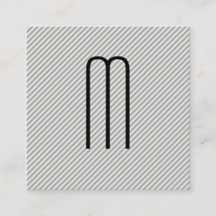 Modernes Minimalistisches Monogramm mit Streifen Quadratische Visitenkarte