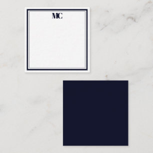 Modernes minimalistisches Monogramm mit zwei Rände Mitteilungskarte