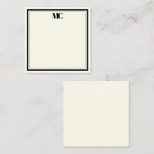 Modernes minimalistisches Monogramm mit zwei Rände Mitteilungskarte