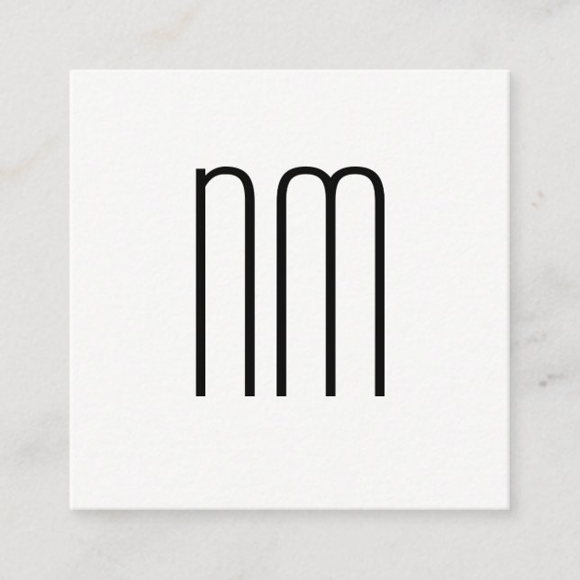 Modernes Minimalistisches Monogramm Quadratische Visitenkarte (Vorderseite)