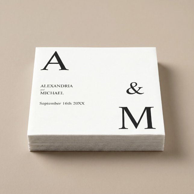 Modernes minimalistisches Monogramm Serviette (Von Creator hochgeladen)