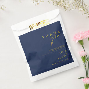 Modernes Minimalistisches Navy Blue Gold Vielen Geschenktütchen