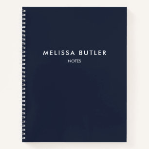Modernes Minimalistisches Navy Blue Notebook Notizbuch