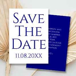 Modernes Minimalistisches Navy Blue Save the Date Einladung