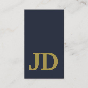 Modernes Minimalistisches Navy Blue und Gold Beruf Visitenkarte