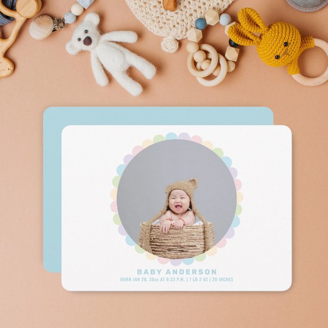 Modernes Minimalistisches Niedliches Blume Baby Bo Ankündigung (Von Creator hochgeladen)
