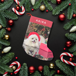 Modernes, Minimalistisches Niedliches Dog Pet Foto Kleiner Weihnachtsstrumpf