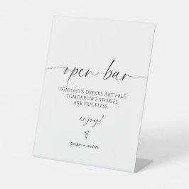 Modernes Minimalistisches Open Bar Pedestzeichen Sockelschild
