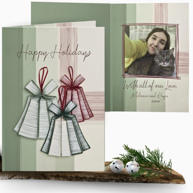 Modernes Minimalistisches Origami Weihnachtsbrötlc Karte (Von Creator hochgeladen)