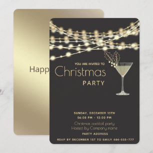 Modernes, minimalistisches Party mit Cocktail-Lich Einladung