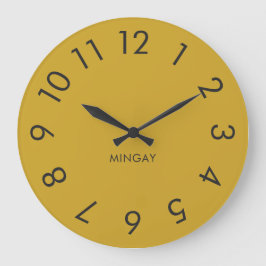 Modernes, Minimalistisches, Personalisiertes Mehlg Große Wanduhr