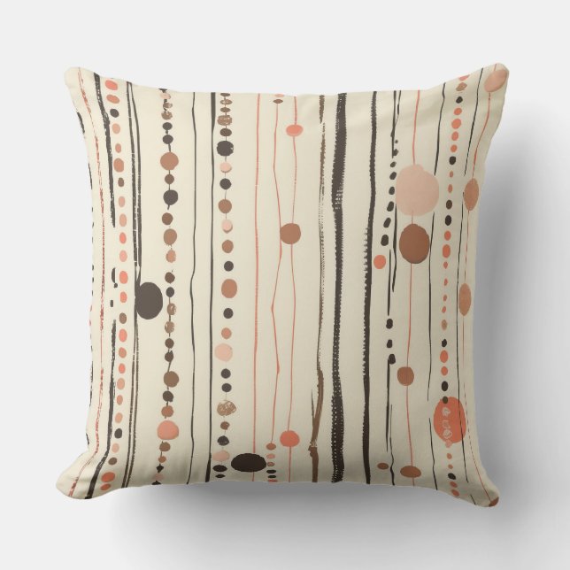 Modernes Minimalistisches Polka Line Cushion - 16" Kissen (Vorderseite)
