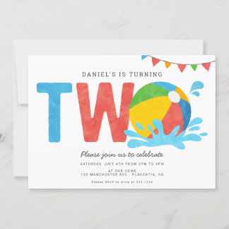 Modernes Minimalistisches Pool Party Einladung