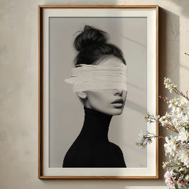 Modernes Minimalistisches Portrait Abstrakt Paint Poster