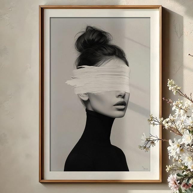 Modernes Minimalistisches Portrait Abstrakt Paint  Poster (Von Creator hochgeladen)