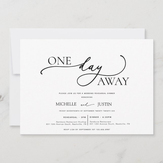 Modernes Minimalistisches Probe-Dinner Invita Einladung (Vorderseite)