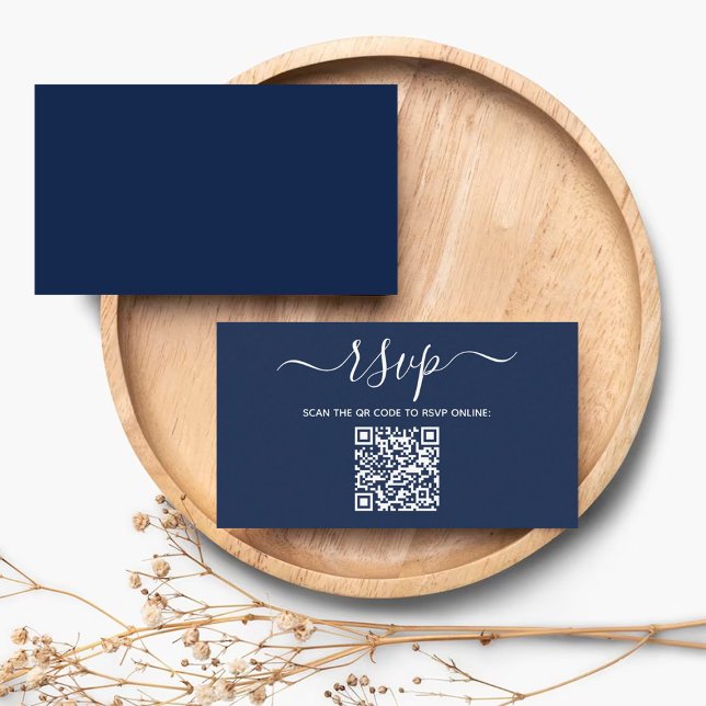 Modernes Minimalistisches QR-Code-Hochzeitsszenari Begleitkarte (Von Creator hochgeladen)