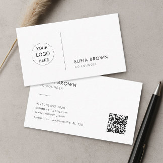 Modernes minimalistisches QR-Code-Logo Visitenkarte