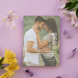 Modernes Minimalistisches QR-Code-Skript Hochfahre Save The Date