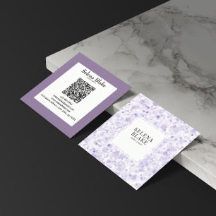 Modernes Minimalistisches Quadrat-Design mit QR-Co Quadratische Visitenkarte