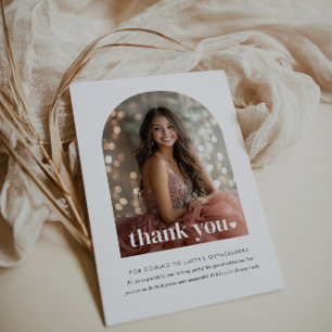 Modernes Minimalistisches Quinceañera Artes Foto Dankeskarte
