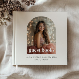 Modernes Minimalistisches Quinceañera Artes Foto Gästebuch