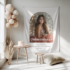 Modernes Minimalistisches Quinceañera Artes Foto Wandteppich