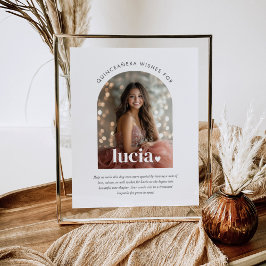 Modernes Minimalistisches Quinceañera wünscht Post Poster