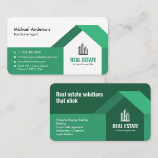 Modernes Minimalistisches Real Anwesen Green Visitenkarte