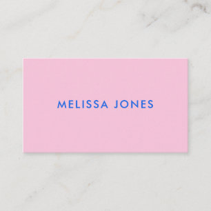 Modernes Minimalistisches Rosa Blau Beruflich Visitenkarte